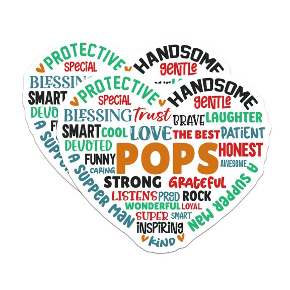 (2 Pack) Pops Super Dad Magnets - Father's Day Appreciation - Fridge Locker Decor - 5" - Durable Magnet - Made in USA