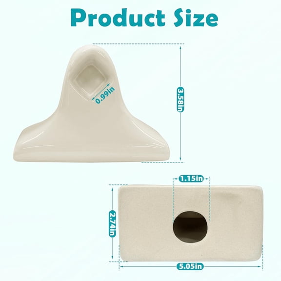 2 Pack Porcelain Towel Bar Rod Rack Post Holder Bracket Tile Set Ceramic Bathroom Towel Holder Porcelain Bathroom Accessories (Beige)