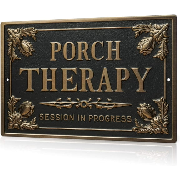 2 Pack Porch Therapy Tin Sign Porch Therapy Session In Progress Wall Decor For Front Back Porch Patio Decoration Deck Bar Garden Backyard Decor 8 X 12 In