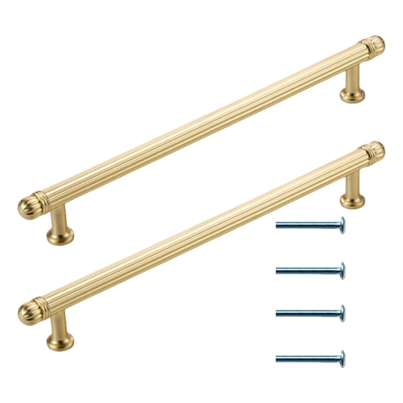 2 Pack Portable Brushed Gold Cabinet Handle Zines Alloy Drawer Pull Accessory for Elegant Home Furnishings Daily Use