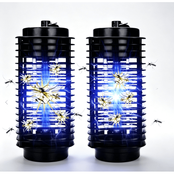 2 Pack Portable Bug Zapper with LED Lamp, Radiation-Free Silent Electric Mosquito Killer, USB Powered Fly Insect Trap for Home Bedroom Kitchen Indoor Pest Control