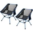 2 Pack Portable Camping Chairs Lightweight Backpacking Chair Compact