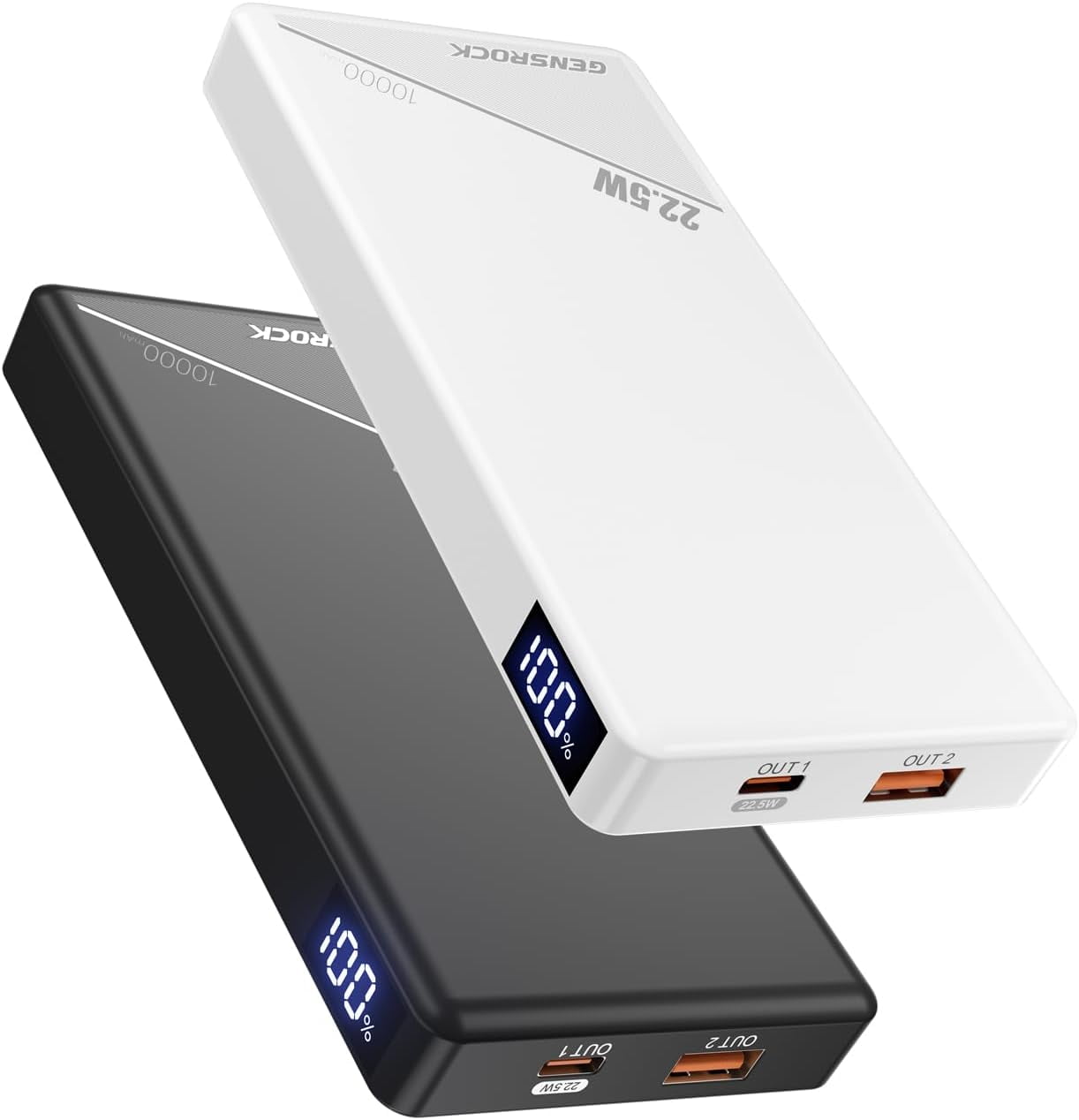 2 Pack Portable Charger 10000mAh, PD 22.5W Fast Charging ,LED Display Battery Pack for iPhone17/16/15/14/13 Series, Samsung, Google, Pixel, LG, iPad