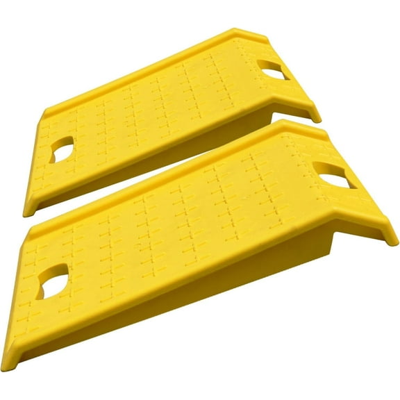 2 Pack Portable Curb Ramps, Lightweight Durable Plastic Driveway Curb Ramp Rated 2200 Pounds Load Capacity, for 13.5" inch Rise Max Height Threshold Ramp Service Range