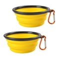 thumbnail image 1 of 2 Pack Portable Dog Bowl, Unbranded Foldable Pet Food & Water Collapsible Dish for Travel, Hiking, Camping (Yellow), 1 of 6