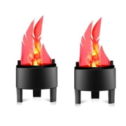 2 Pack Portable Electronic LED Fake Fire Flame Simulated Flame Effect Light With no Heat Base Support Great for Night Clubs, Mobile DJs, Stage Productions, Schools,Back Yard, Parties