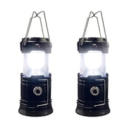 BN-LINK 2 Pack Collapsible LED Camping Lanterns, Lightweight Waterproof Solar Rechargeable Lanterns, LED Flashlight Survival Kits for Outdoor Home Emergency Light Power Outages Hiking