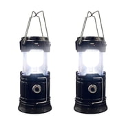 BN-LINK 2 Pack Portable LED Camping Lanterns, Lightweight Waterproof Solar USB Rechargeable LED Flashlight Survival Kits for Indoor Outdoor Home Emergency Light Power Outages Hiking