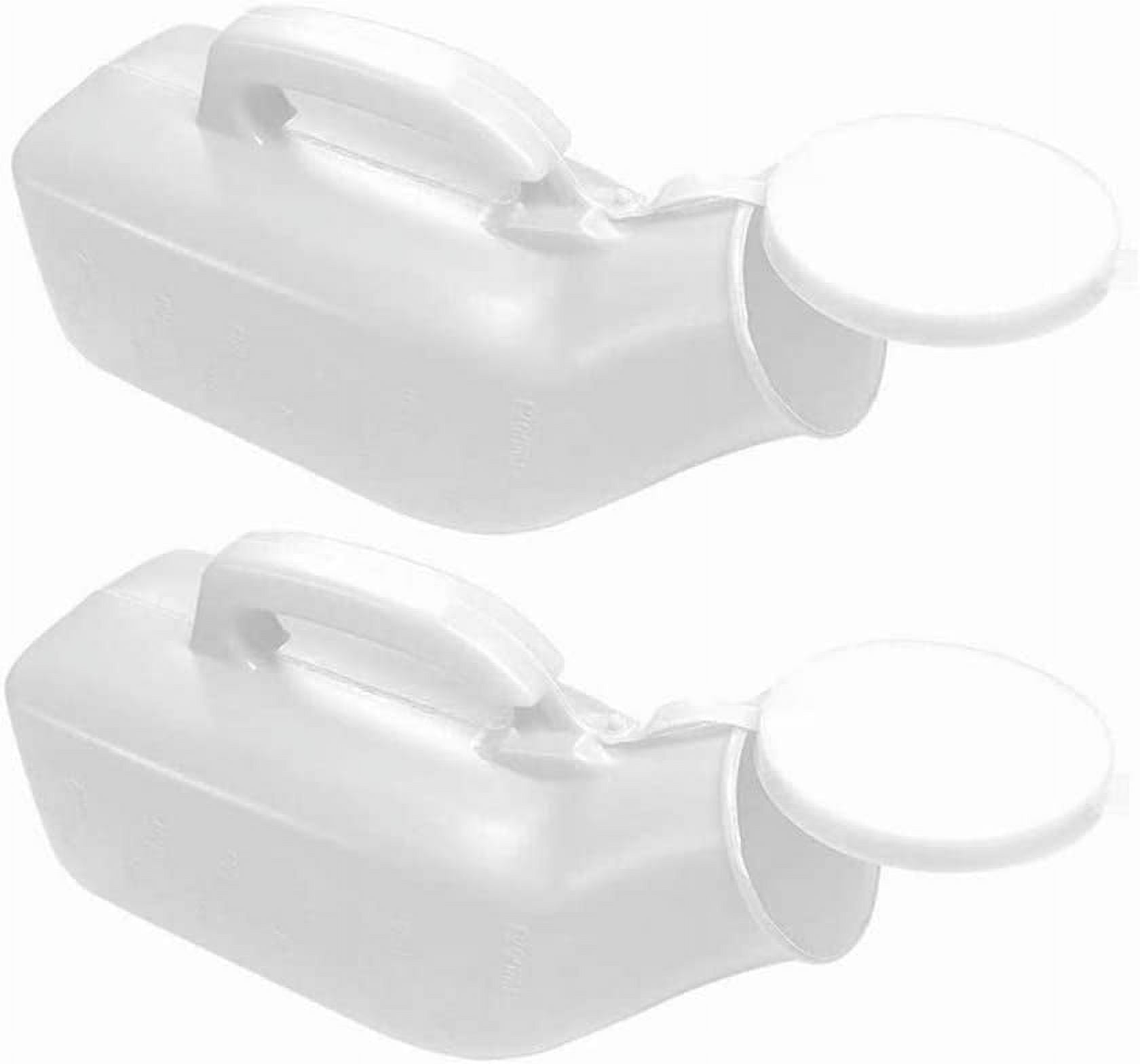 2 Pack Portable Male Urinal Pee Bottles with Lid 1200mL Men's Potty