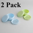 thumbnail image 1 of 2 Pack Portable Round Soap Dishes, Plastic Soap Container with Lid Leak-Proof Drain Soap Box Holder Soap Container, 1 of 4