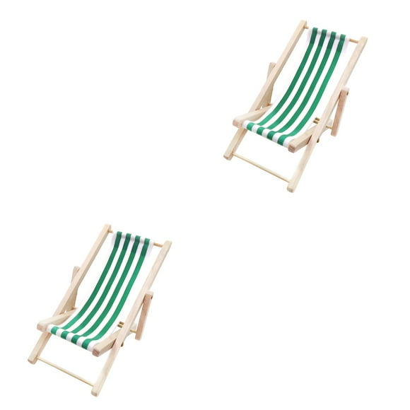 2 Pack Portable Seaside Mini Figure Doll House Chair Recliner Bride Green
