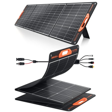 Grecell 2-Pack Portable Flexible Solar Panel 200W Foldable Monocrystalline Solar Charger Kit for Outdoor RV
