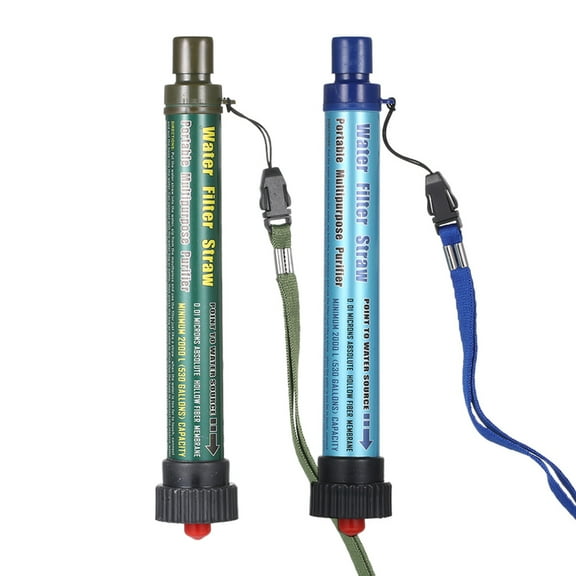 2-Pack Portable Water Filter Straws - Ideal Water Purification System for Camping, Hiking, and Emergency Preparedness