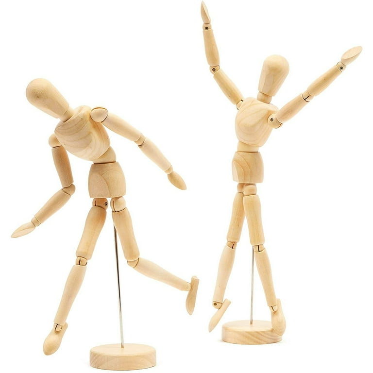 2 Pack Posable Wooden Mannequin Figure for Drawing, Wood Human Model for Art  (12 In) - Walmart.com