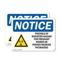 thumbnail image 1 of (2 Pack) Possible RF Radiation Hazard OSHA Notice Sign 24 Inch X 18 Inch Plastic Sign, Weather Resistant, UV Protected for Workplace, Business, and Construction Site, Made in the USA, 1 of 8