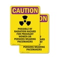 thumbnail image 1 of (2 Pack) Possible RF Radiation With Symbol OSHA Caution Radiation Sign 18 Inch X 24 Inch Plastic Sign, Weather Resistant, UV Protected for Workplace, Business, and Construction Site,, 1 of 8