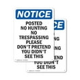 thumbnail image 1 of (2 Pack) Posted No Hunting No Trespassing OSHA Notice Sign 18 Inch X 24 Inch Plastic Sign, Weather Resistant, UV Protected for Workplace, Business, and Construction Site, Made in the, 1 of 8