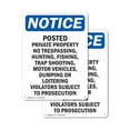 thumbnail image 1 of (2 Pack) Posted Private Property No Trespassing OSHA Notice Sign 7 Inch X 10 Inch Indoor / Outdoor Rust-Free Aluminum Metal Signs for Workplace, Workshop, and Construction Site, Made in, 1 of 8
