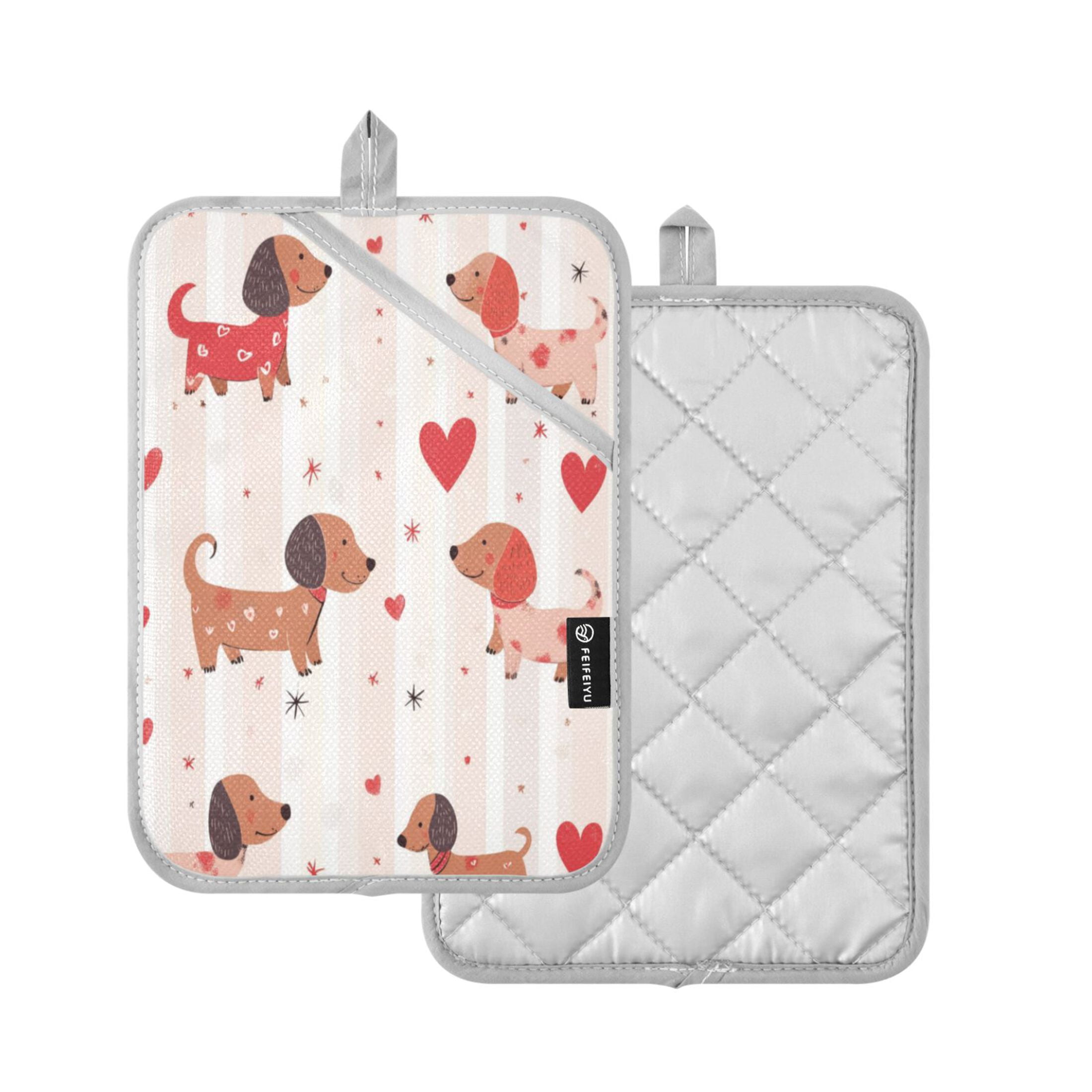 2-Pack Heat Resistant Pot Holders - 7x9 Inch Cotton & Non-Slip Silicone