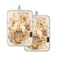 thumbnail image 1 of 2 Pack Pot Holders for Kitchen Heat Resistant Hot Pads Sets for Cooking Baking Bears Are Eating Honey, 1 of 7