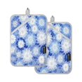 thumbnail image 1 of 2 Pack Pot Holders for Kitchen Heat Resistant Hot Pads Sets for Cooking Baking Blue and White Snowflake, 1 of 7
