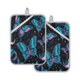 thumbnail image 1 of 2 Pack Pot Holders for Kitchen Heat Resistant Hot Pads Sets for Cooking Baking Butterfly and The Moon, 1 of 7