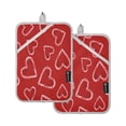 thumbnail image 1 of 2 Pack Pot Holders for Kitchen Heat Resistant Hot Pads Sets for Cooking Baking Candy Cane-shaped Hearts Pattern, 1 of 7