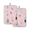 thumbnail image 1 of 2 Pack Pot Holders for Kitchen Heat Resistant Hot Pads Sets for Cooking Baking Cat Holding Christmas Gifts, 1 of 7