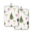 thumbnail image 1 of 2 Pack Pot Holders for Kitchen Heat Resistant Hot Pads Sets for Cooking Baking Champagne Glasses and Christmas Tree, 1 of 7
