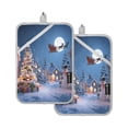 thumbnail image 1 of 2 Pack Pot Holders for Kitchen Heat Resistant Hot Pads Sets for Cooking Baking Christmas Night Scene, 1 of 7