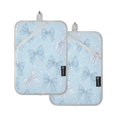 thumbnail image 1 of 2 Pack Pot Holders for Kitchen Heat Resistant Hot Pads Sets for Cooking Baking Pastel Blue Bows and Dots, 1 of 7