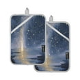 thumbnail image 1 of 2 Pack Pot Holders for Kitchen Heat Resistant Hot Pads Sets for Cooking Baking Sky Full Of Shooting Stars, 1 of 7
