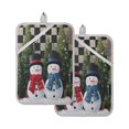 thumbnail image 1 of 2 Pack Pot Holders for Kitchen Heat Resistant Hot Pads Sets for Cooking Baking Two Snowmen Pattern, 1 of 7