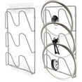 thumbnail image 1 of 2 Pack Pot Lid Organizer Rack, 6-Tier Rustproof Pot Lids Holder for Cabinet Door/Wall, No Drilling Adhesive Mounted, Pot Top and Pan Cover Storage inside Kitchen Cabinet (Silver), 1 of 15