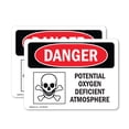 thumbnail image 1 of (2 Pack) Potential Oxygen Deficient Atmosphere OSHA Danger Sign, 1 of 7