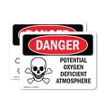 thumbnail image 1 of (2 Pack) Potential Oxygen Deficient Atmosphere OSHA Danger Sign, 1 of 7