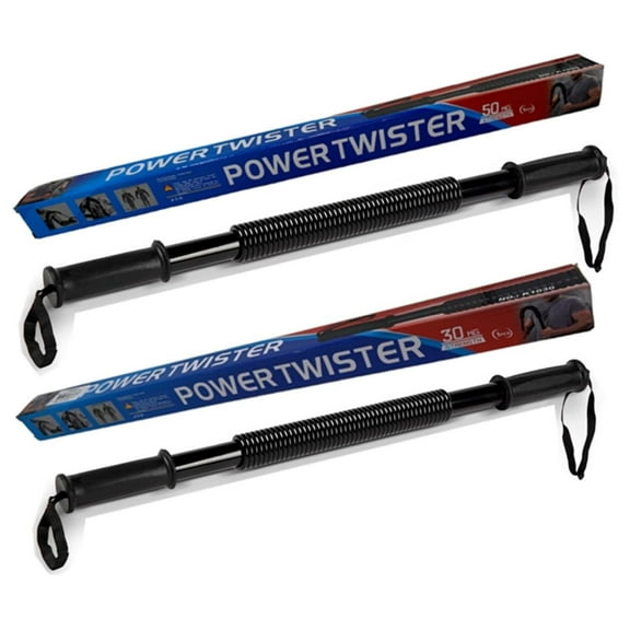 Power Twister Bar Set - 2 Pack - Strength Training for Arms, Chest & Shoulders - 66lb & 110lb - Home Gym Equipment for Intermediate/Advanced Users
