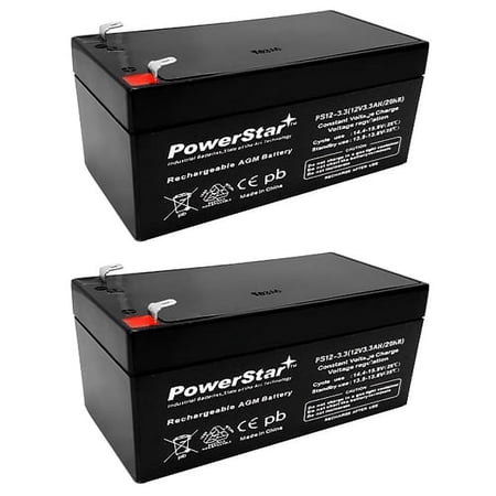 2 Pack - PowerStar 12V 3.3Ah Replacement Battery for APC Back UPS ES 350
