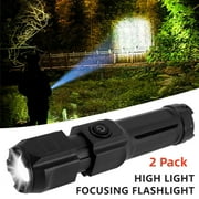 2 Pack Powerful LED Flashlights, 25000 LM Handheld Mini Tactical Flashlight,Super Bright Zoomable Flashlight for Outdoor, Camping, Emergency