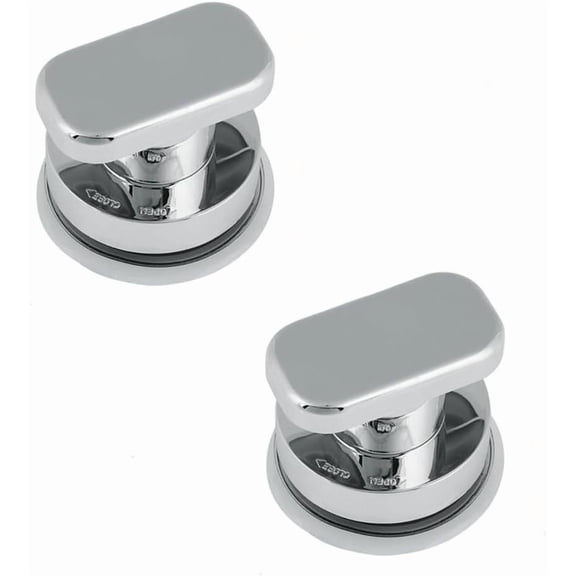 2 Pack Powerful Suction Cup Pulls, Door Drawer Glass Handle, Armrest Bathtub Shower Handle Grab Bar Silver 2PCS -