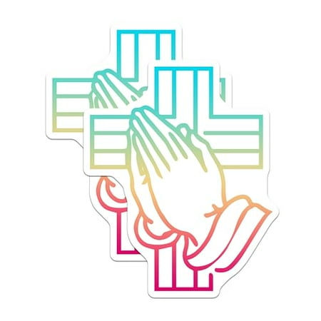 (2 Pack) Praying Hands Magnets - Christian Decor - Religious Refrigerator Magnets - Inspirational Faith Magnets - 5" On Longest Side - for Cars, Fridges, Toolboxes - Made in USA - MAG5616