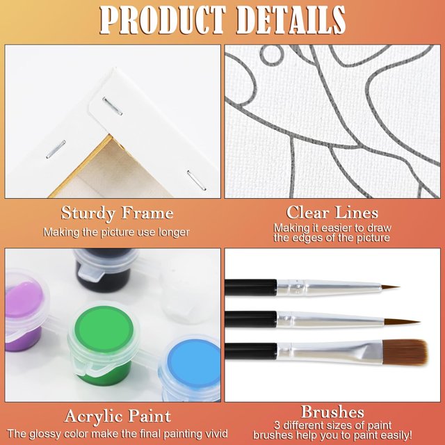 2 Pack Pre Drawn Canvas For Painting Sip And Paint For Adult'S Couple'S