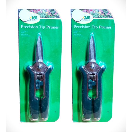 2 Pack Precision Tip Garden Pruner Pruning Shears Scissors Durable Sharp Stainless Steel Blade and Comfort Grip Handle
