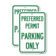 thumbnail image 1 of (2 Pack) Preferred Permit Parking Only | 12" X 18" Heavy-Gauge Aluminum Sign | Rust Free Aluminum, Weather Resistant, Waterproof, Fade Resistant, 2 Pre-drilled Holes, 1 of 4