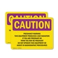 thumbnail image 1 of (2 Pack) Pregnancy Warning This Equipment Produces OSHA Caution Radiation Sign 24 Inch X 18 Inch Indoor / Outdoor Rust-Free Aluminum Metal Signs for Workplace, Workshop, and, 1 of 8