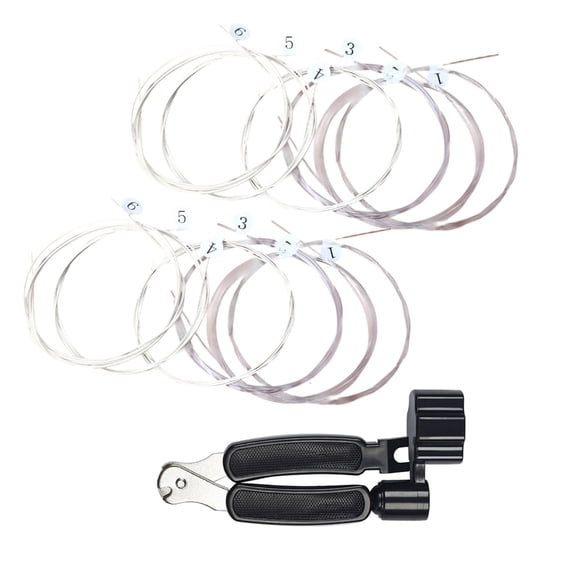 2 Pack Premium Classical Guitar Nylon Strings with Winder Tool for Excellent Sound and Easy Tuning