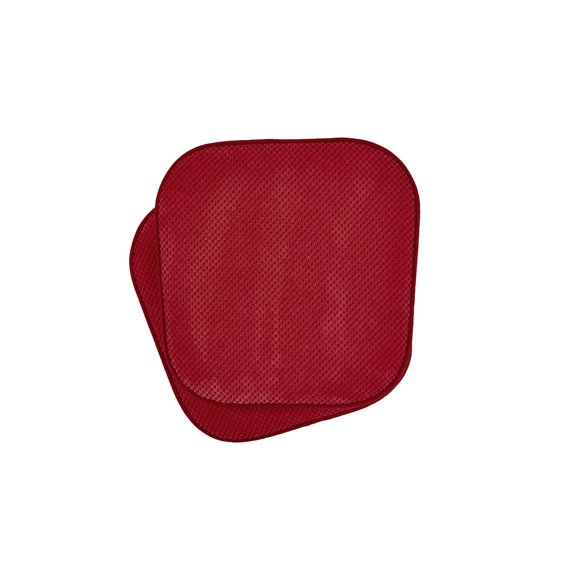 2 Pack: Premium Comfort Non Slip Memory Foam Kitchen & Dining Room Seat/Chair Cushions - Red