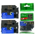 thumbnail image 1 of 2/Pack - Premium Compatible with TZe-314 Gold on Black 1/4 p-touch Label tape, 6mm laminated replacment TZe314 tape, TZ314 0.23" gold ink on black label with color/size guide., 1 of 2