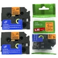 thumbnail image 1 of 2/Pack - Premium Compatible with TZe-B11 Black on Fluorescent Orange 1/4 p-touch Label tape, 6mm laminated replacment TZeB11 tape, TZB11 0.23" black ink on hunter orange label., 1 of 2