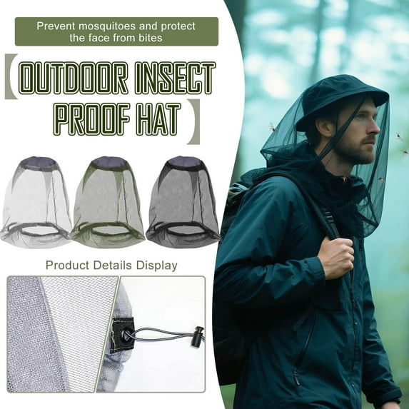 2-Pack Premium Mosquito Head Net - Extra Large & Long Bug Netting with Ultra-Fine Mesh, Breathable Insect Protection for Camping, Hiking, Fishing & Gardening